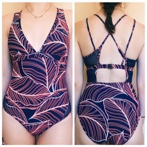 Anne Cole Palm Leaf One Piece Bathing Suit